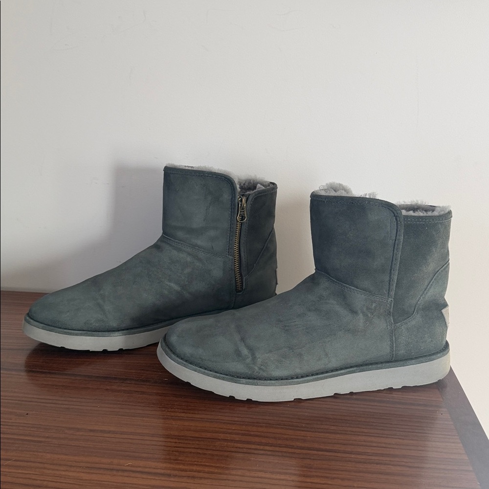UGG Abree 1016548 Women Mini Ankle Gray Suede Boots, Size 10